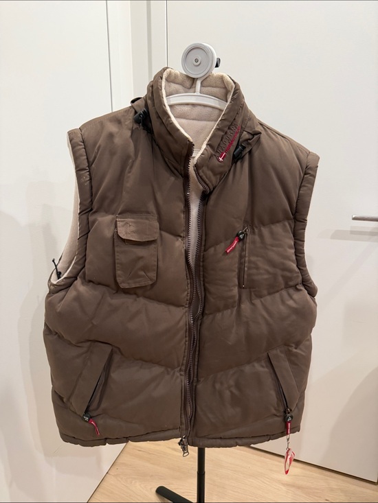 Anapurna Other - Men's Quilted Brown Insulated Vest with Stand Collar